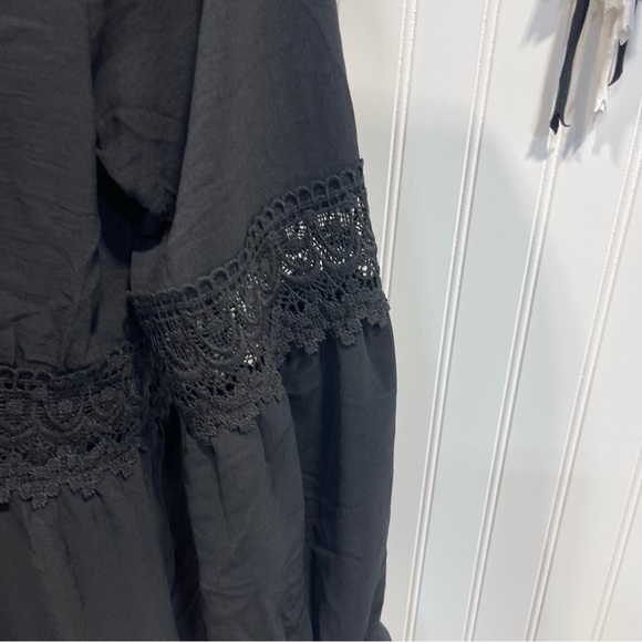 Cupshe Black Lace Trim Swim Coverup - Picture 3 of 7